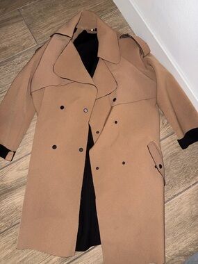 Topshop Classic Camel Double-Breasted Coat